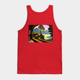 Surrealist Mountain Landscape Tank Top